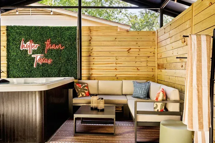 covered hot tub lounge seating