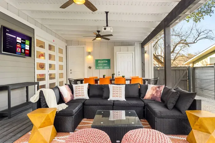 outdoor tv and projector