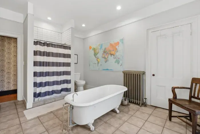 2nd floor bathroom, attached to king bedroom and hallway.