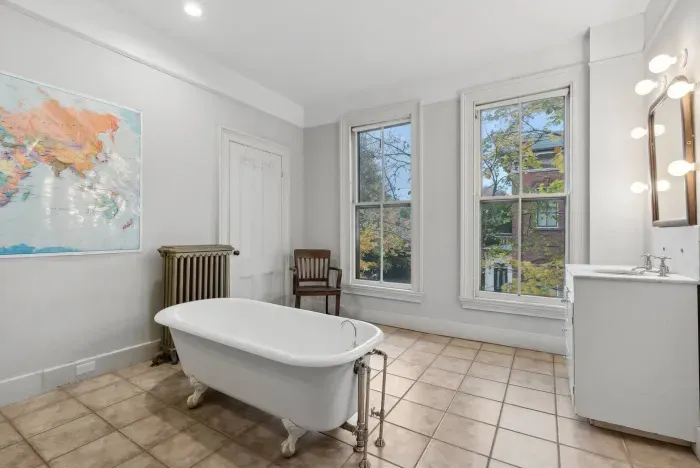 2nd floor bathroom, attached to king bedroom and hallway.