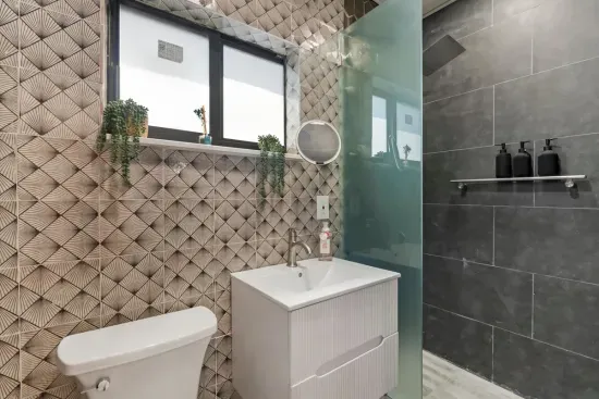 Bathroom with walk in shower