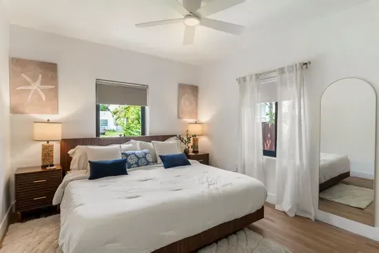 Master bedroom with king size bed