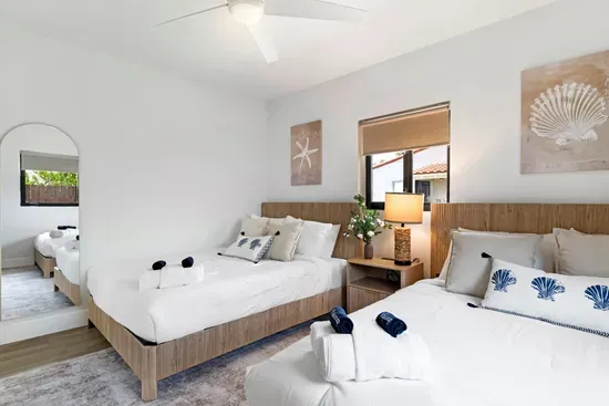 Bedroom 1 with 2 queen beds