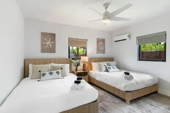 Bedroom 1 with 2 queen beds