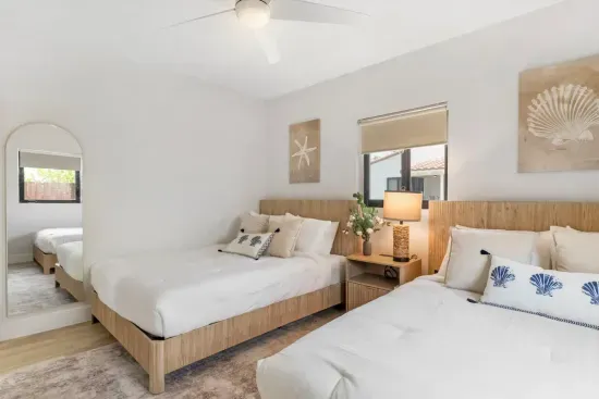 Bedroom 1 with 2 queen beds