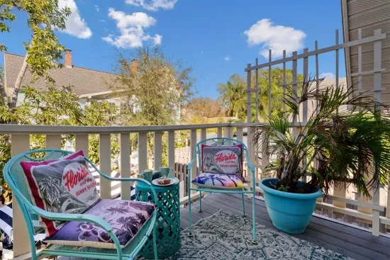 upstairs outdoor terrace for your morning coffee
