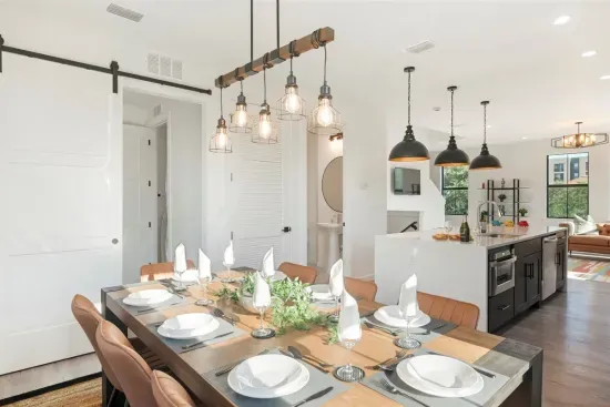 Dining Area: Gather around the stylish table for memorable meals and laughter!