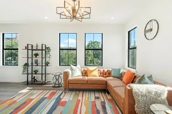 Living area with large comfortable sofa and amazing views