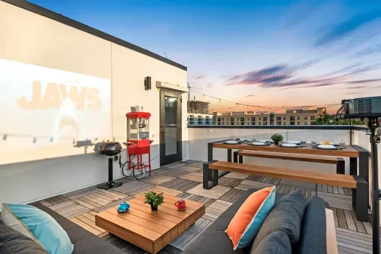 Movies nights  popcorn machine fof all to enjoy.