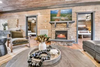 Large Living Area with Fireplace