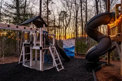Swings, slides, climbing walls…all right in the backyard for the littler travelers!