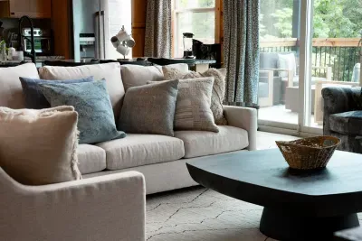 Custom furnishings throughout the cabin