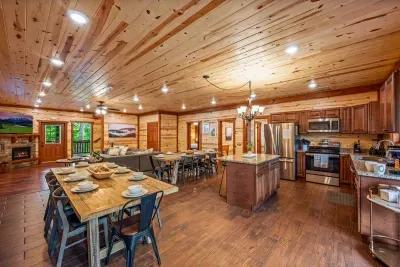 Huge Kitchen/Dining Area with Two Tables and Loads of Seating!