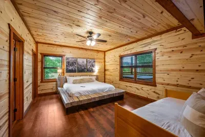King En Suite Bedroom with Modern Rustic Furniture and Trundle Bed