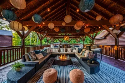 Oversized Covered Patio with Outdoor Movie Theater