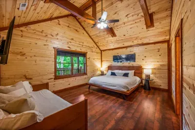 King En Suite Bedroom with Modern Rustic Furniture and Trundle Bed