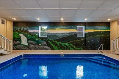 Custom Mural with blacklight features for swimming by starlight
