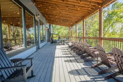 A truly sprawling outdoor deck.