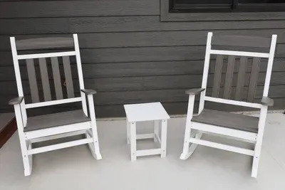 Front patio looking out to the woods - a perfect spot to sip your morning coffee or tea!