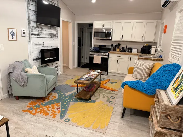 Relaxed, comfortable living space designed for easy, unwinding stays.