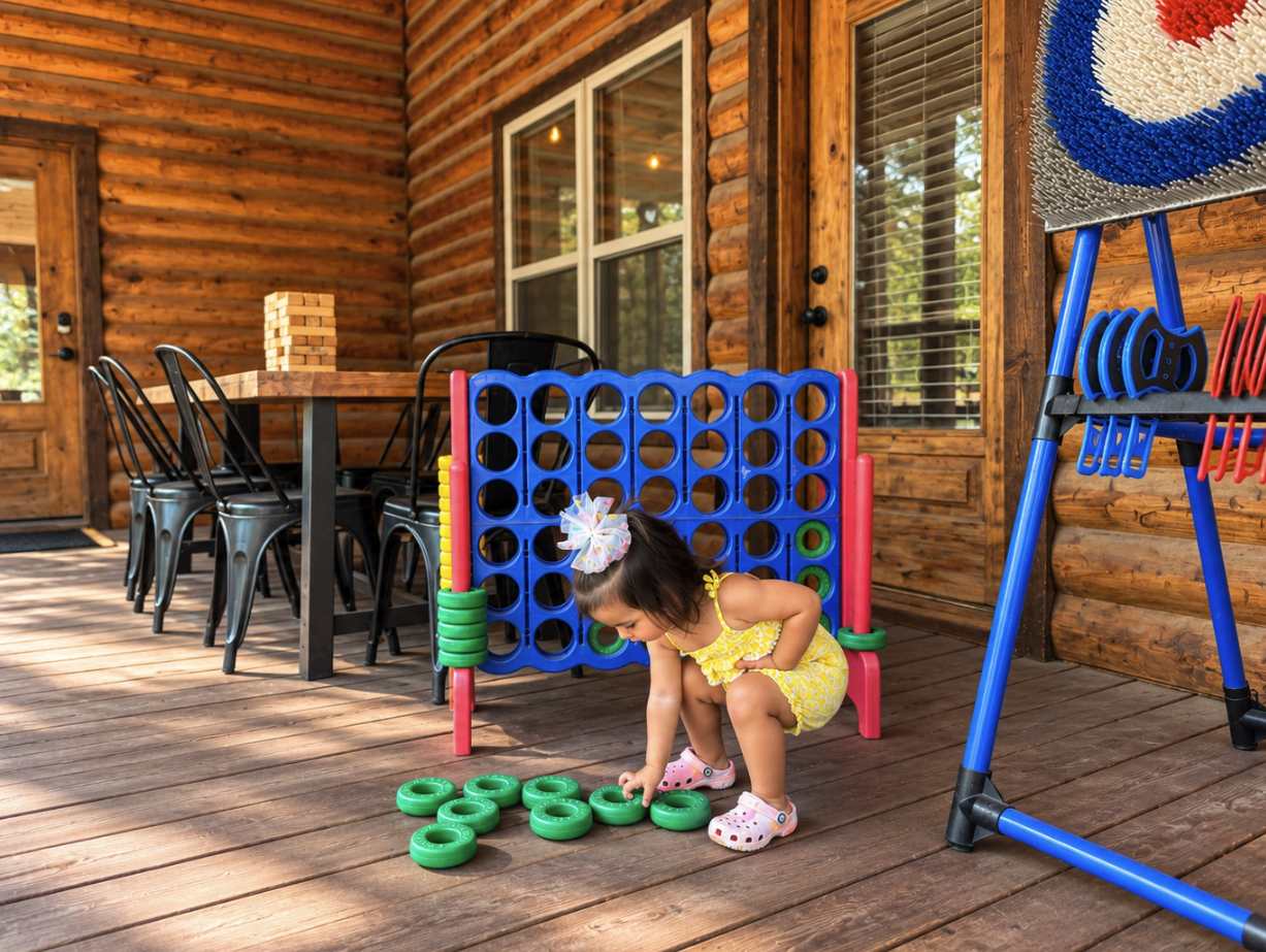 Family friendly Broken Bow cabin rental with game room and pool table
