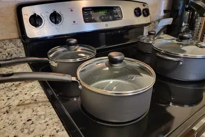 All the basic pots you need to cook a meal for your party.