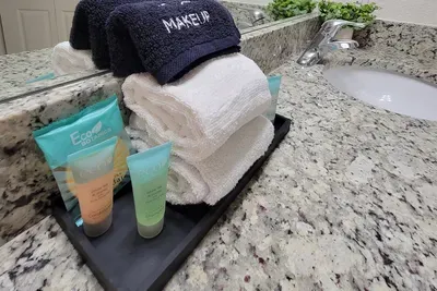 Basic toiletries and makeup towel for your convenience