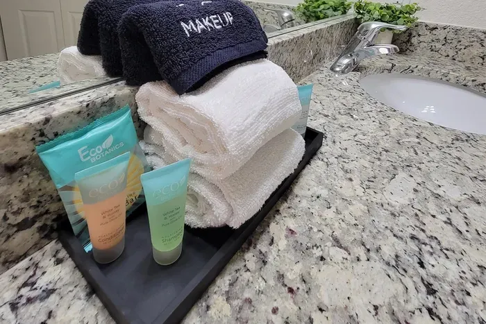 Basic toiletries and makeup towel for your convenience