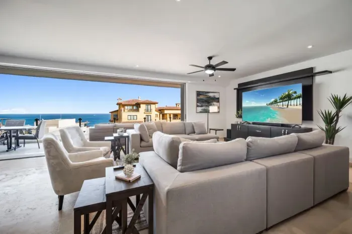 Pocket doors open to Medano Beach