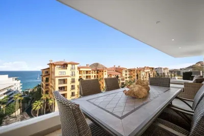 large table on balcony