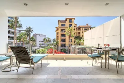 Patio facing ocean