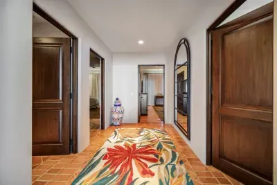 Main level between living area and back bedrooms