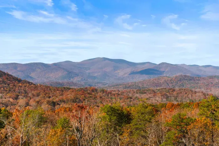 Watch the mountains come alive with fall color from Ridge Haven.