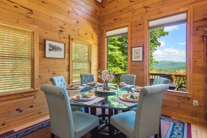 Dine together while taking in sweeping mountain views through oversized windows.