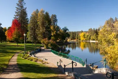 Drake Park with tranquil paths and benches - a must on your bucket list!