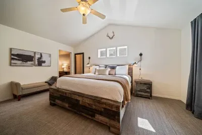 Primary Suite has a hallway that leads to a private office nook, large walk in closet, and 4th bedroom (bunk room!)