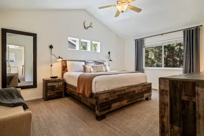 Primary Suite with king bed, reading corner, Roku TV