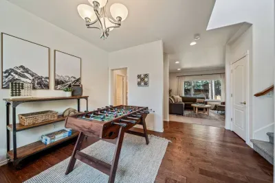 Game room complete with foosball table, board games, chess, puzzles and tick tack toe