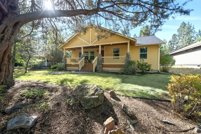 Charming bungalow exterior on the most walkable yet quiet streets in Bend!