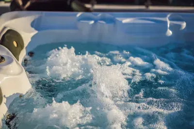 The 6 person salt water hot tub is available year round to our guests here. It is professionally cleaned and maintained before each guest stay!