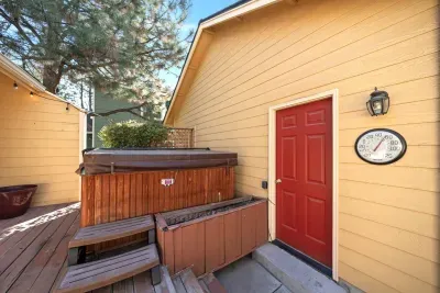 The 6 person salt water hot tub is available year round to our guests here. It is professionally cleaned and maintained before each guest stay!