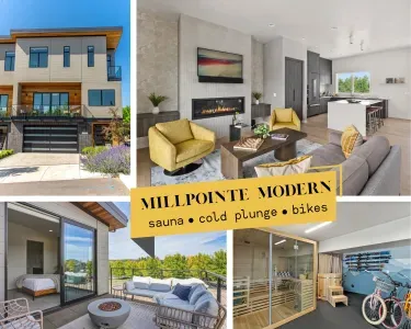 Modern luxury retreat with sauna, cold plunge, bikes & rooftop-style patio
