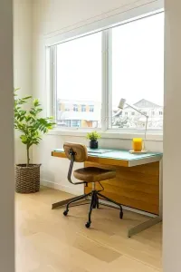 Have the best lighting for your video calls from this office space, one of two in the home!