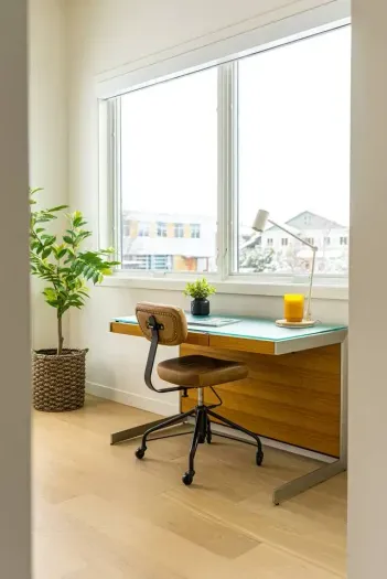 Have the best lighting for your video calls from this office space, one of two in the home!