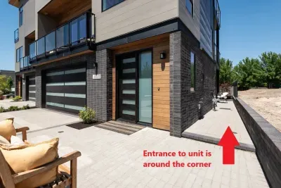 When you book the studio, you will approach the main entrance first. You'll want to keep walking along this pathway to the right to the private studio entrance.