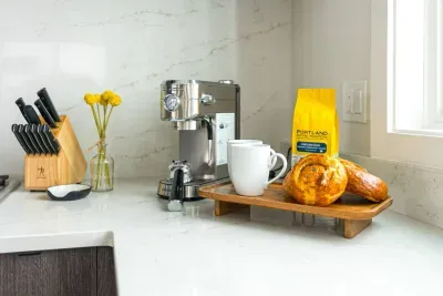 Don't miss a visit to Sparrow bakery where you'll find these delicious Ocean Rolls, a Bend favorite! (Coffee included in stay, but not rolls, they are so popular you'll want to get in line early!)