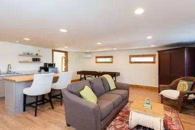 Guesthouse living area and shuffeboard