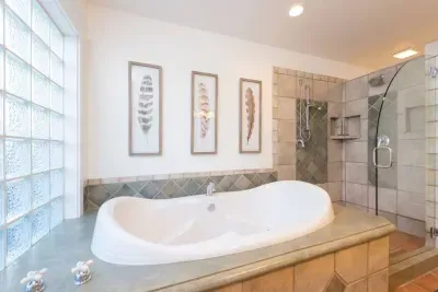 Primary bathroom (accessible from main hallway and primary room)