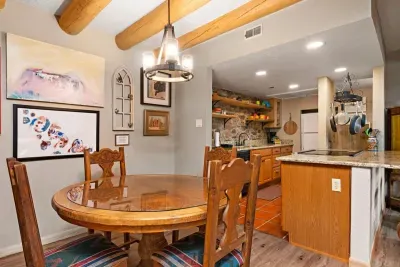 The artwork through the condo is curated for this space and avaialble for purchase.