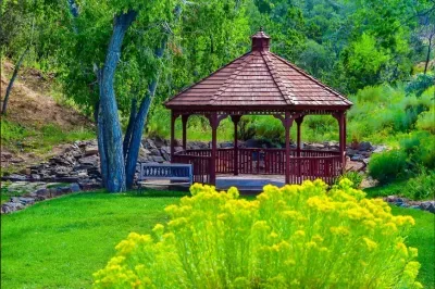 This lovely gazebo is the center point of the Fort Marcy complex.